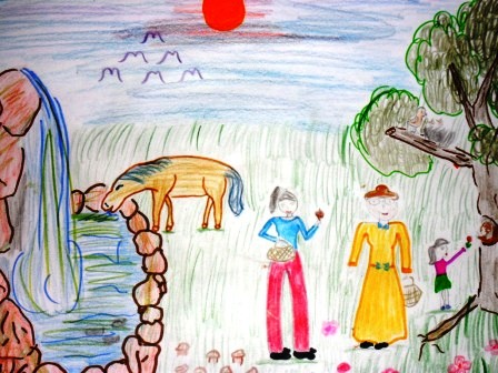 рисунок о лете, юный художник, дети рисуют для сайта о нумерологии