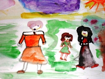 детский рисунок на конкурс сайта о нумерологии, лето, прогулка